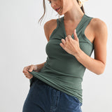 Casia Essential Micro-Ribbed Tank Top - Silky Pine