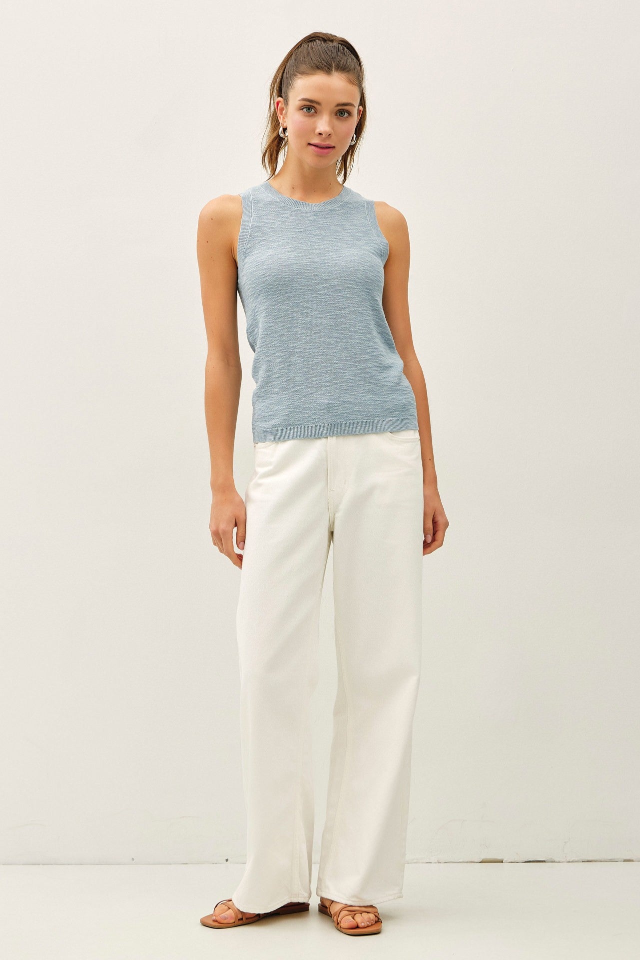 Casidy Sleeveless Knit Top - Seafoam
