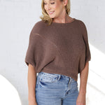 Cassia Pointelle Knit Sweater - Espresso