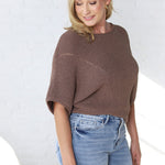 Cassia Pointelle Knit Sweater - Espresso