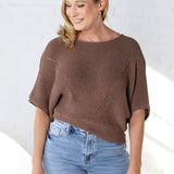 Cassia Pointelle Knit Sweater - Espresso