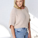 Cassia Pointelle Knit Sweater - Oatmeal