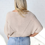 Cassia Pointelle Knit Sweater - Oatmeal