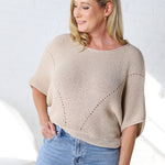 Cassia Pointelle Knit Sweater - Oatmeal **RESTOCK COMING**