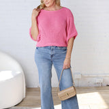 Cassia Pointelle Knit Sweater - Pink