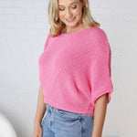 Cassia Pointelle Knit Sweater - Pink