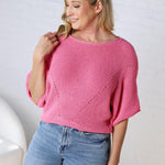 Cassia Pointelle Knit Sweater - Pink