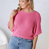 Cassia Pointelle Knit Sweater - Pink