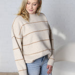 Catori Striped Pattern Drop Shoulder Sweater