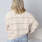 Catori Striped Pattern Drop Shoulder Sweater