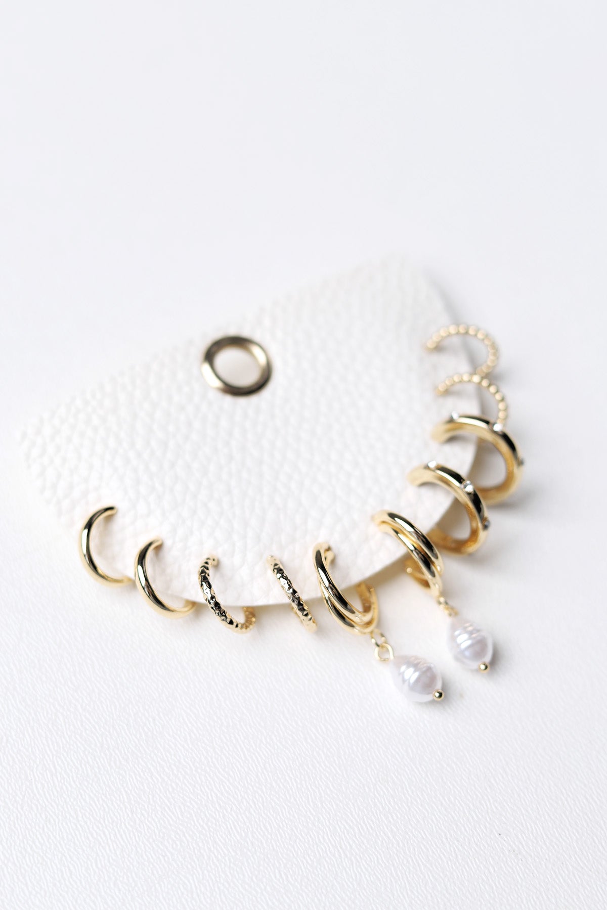 Caylen Mixed Metallic Hoop Earrings Set - Gold