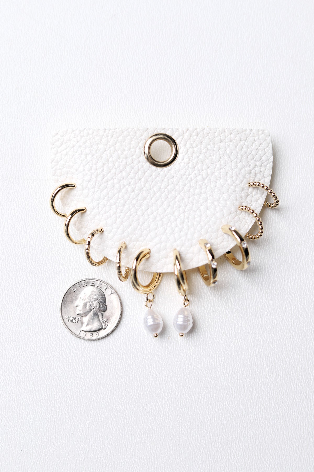 Caylen Mixed Metallic Hoop Earrings Set - Gold