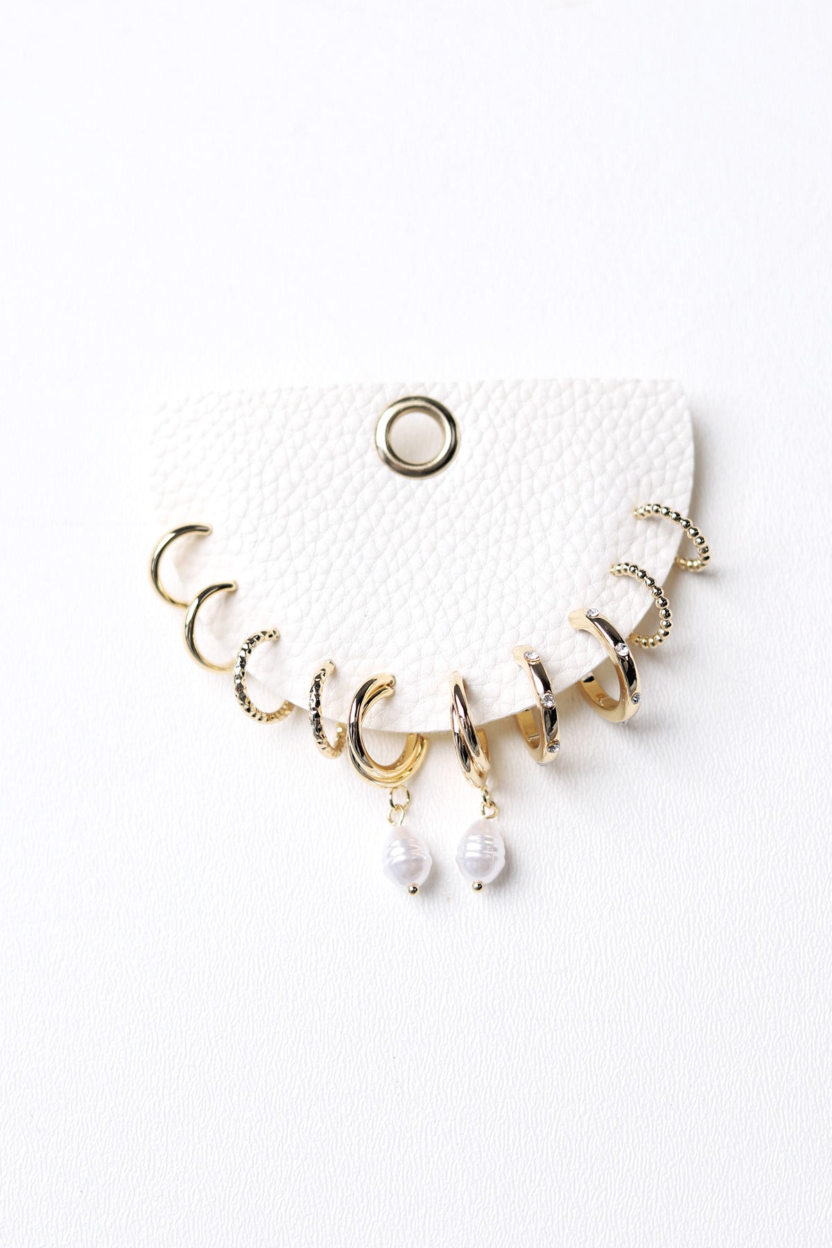 Caylen Mixed Metallic Hoop Earrings Set - Gold