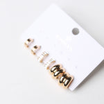 Celeste Baguette Huggie Trio Earring Set - Gold