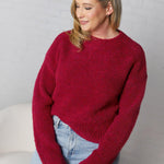 Celeste Cozy Roundneck Sweater - Bordeaux