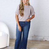 Celeste Short Sleeve Sweater - Mauve