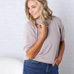 Celeste Short Sleeve Sweater - Mauve