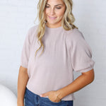 Celeste Short Sleeve Sweater - Mauve