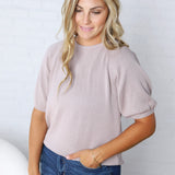 Celeste Short Sleeve Sweater - Mauve