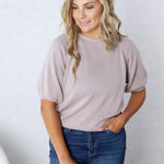 Celeste Short Sleeve Sweater - Mauve