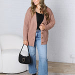 Celine Button Down Ribbed Knit Cardigan