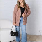 Celine Button Down Ribbed Knit Cardigan