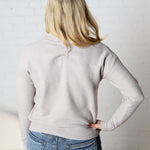 Charis Chunky Ribbed Mockneck Sweater - Heather Grey