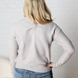 Charis Chunky Ribbed Mockneck Sweater - Heather Grey