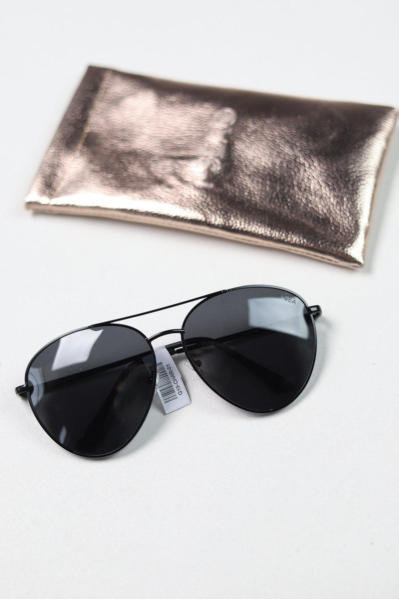 Charlie Sunglasses - Black/Smoke Polarized Lens by I-SEA