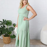 Chelle Smocked Tank Babydoll Tiered Maxi Dress - Pleasant Valley