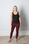 Chelsea Full Length Leggings with Pockets - Burgundy