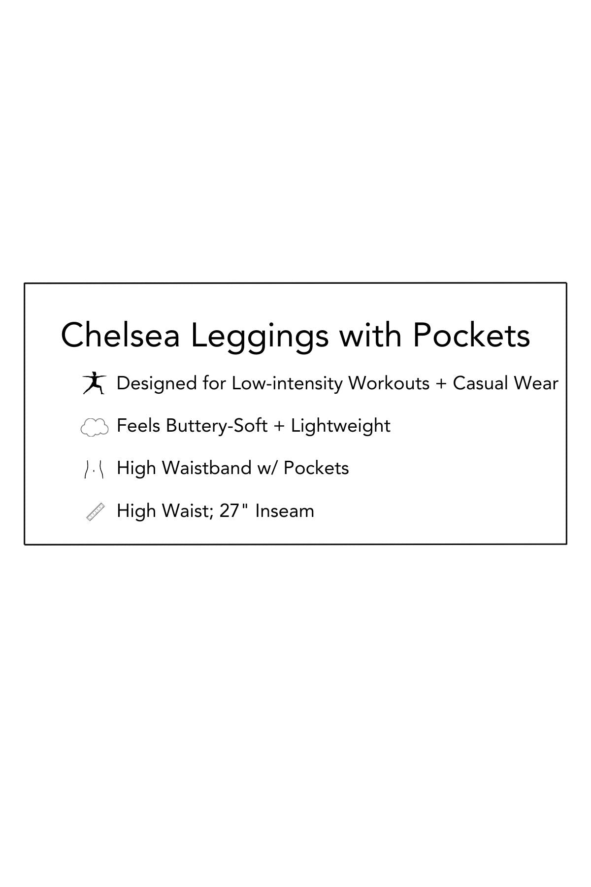 Chelsea Full Length Leggings with Pockets - Burgundy