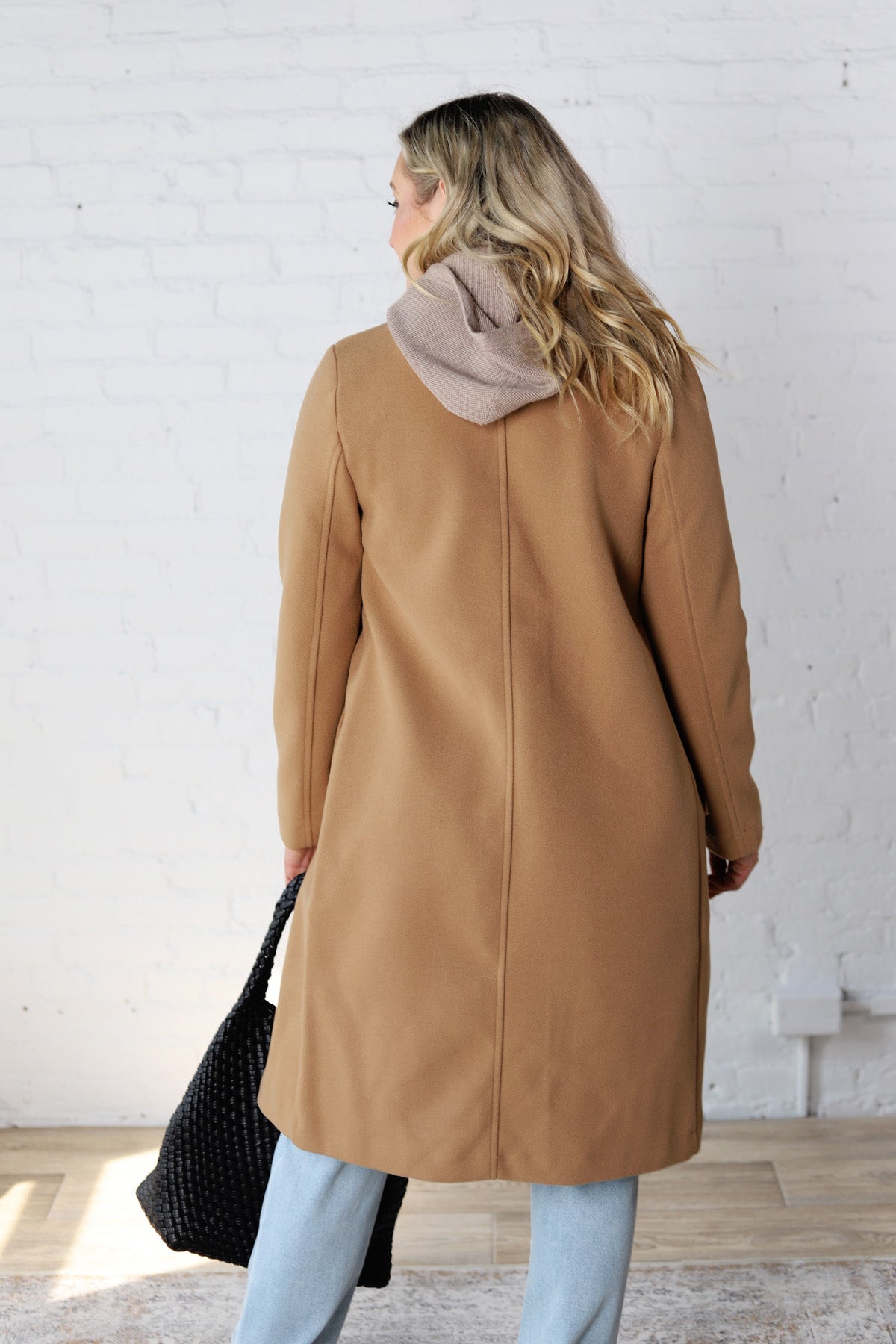 Cheri Notched Lapel Button Down Coat - Camel