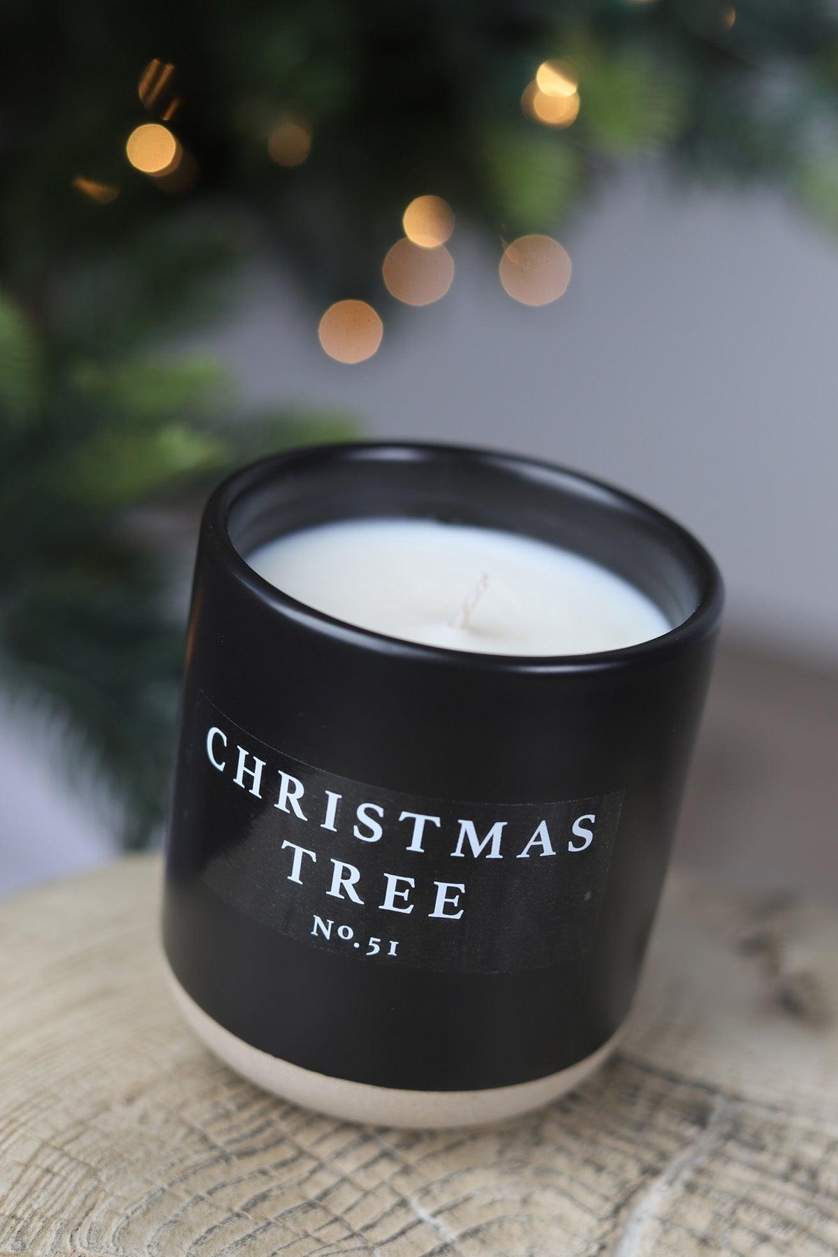 Christmas Tree 12 oz Soy Candle / Stoneware Jar