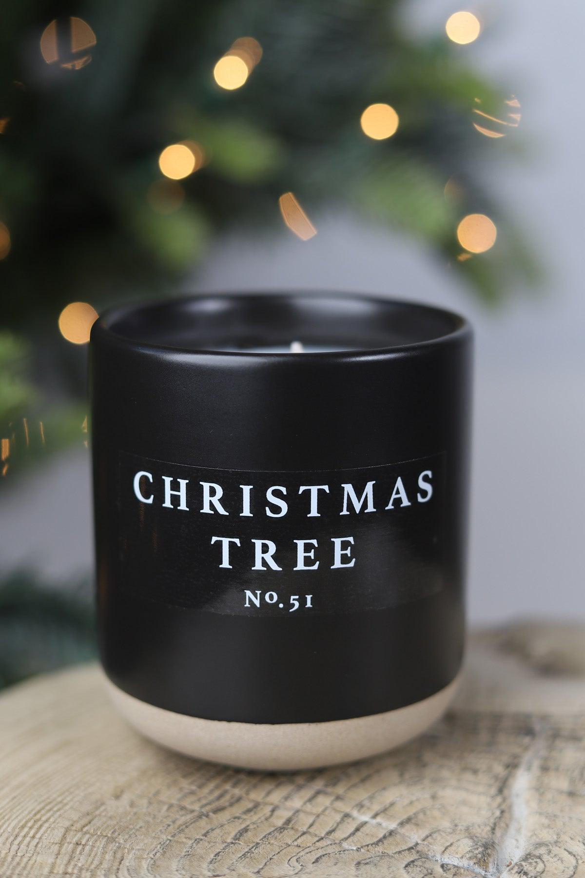 Christmas Tree 12 oz Soy Candle / Stoneware Jar