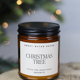 Christmas Tree 9 oz Soy Candle / Amber Jar