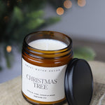 Christmas Tree 9 oz Soy Candle / Amber Jar