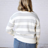 Ciana Triple Stripe Brushed Knit Sweater - Mint
