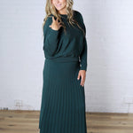 Cielle Boatneck Dolman Sleeve Sweater - Deep Green