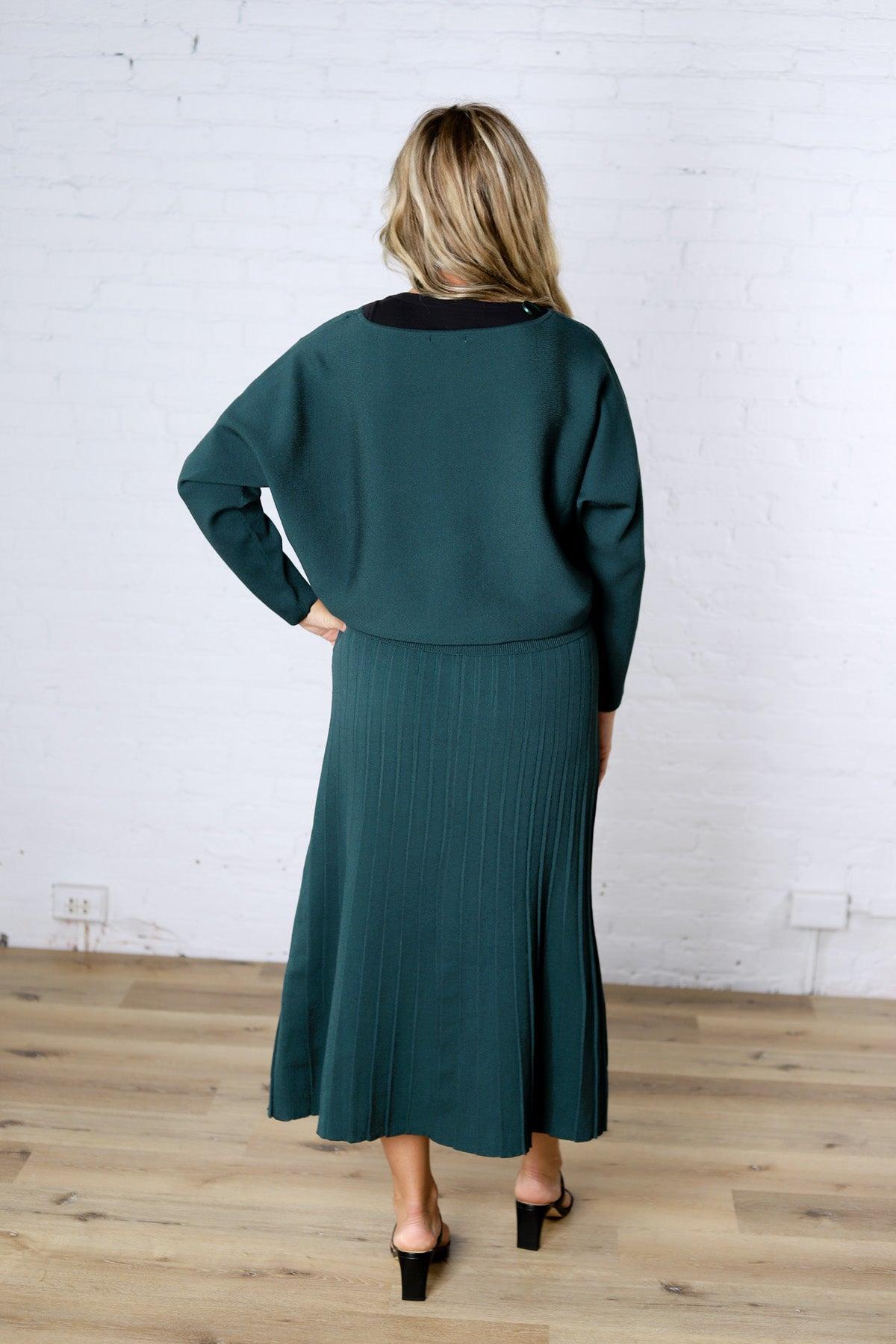 Cielle Boatneck Dolman Sleeve Sweater - Deep Green
