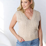 Clarah Cable Knit Vest - Oatmeal