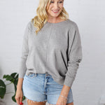 Clarice Cozy Sweater - Heather Grey - FINAL SALE