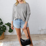 Clarice Cozy Sweater - Heather Grey - FINAL SALE