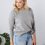 Clarice Cozy Sweater - Heather Grey - FINAL SALE