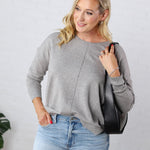 Clarice Cozy Sweater - Heather Grey - FINAL SALE