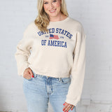 Classic United States of America Graphic Sweatshirt - Heather Dust