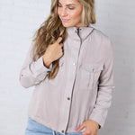 Claudie Cropped Utility Jacket - Pebble