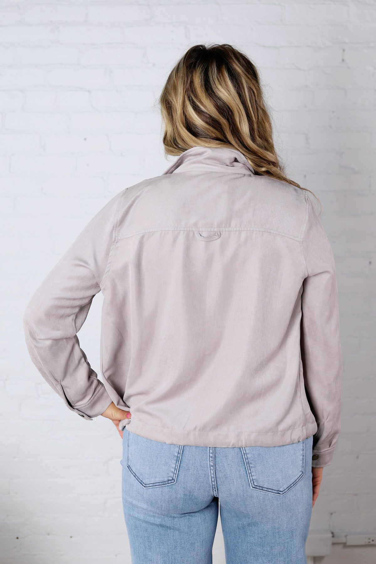 Claudie Cropped Utility Jacket - Pebble