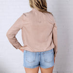 Claudie Cropped Utility Jacket - Sand