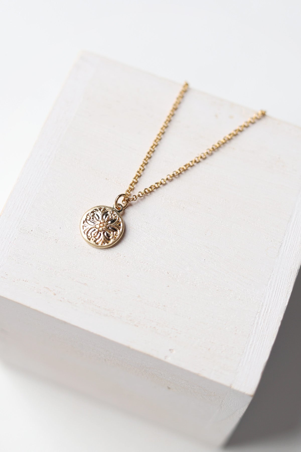 Coin Charm Necklace - Gold